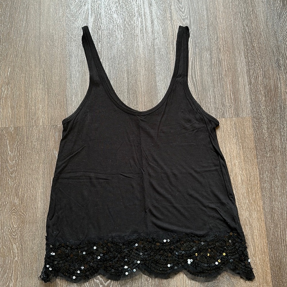 Black sequin tank top